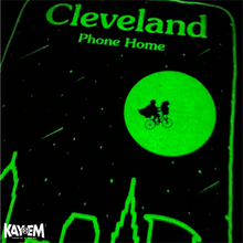 Load image into Gallery viewer, CLE Phone Home Black Aqua T-Shirt