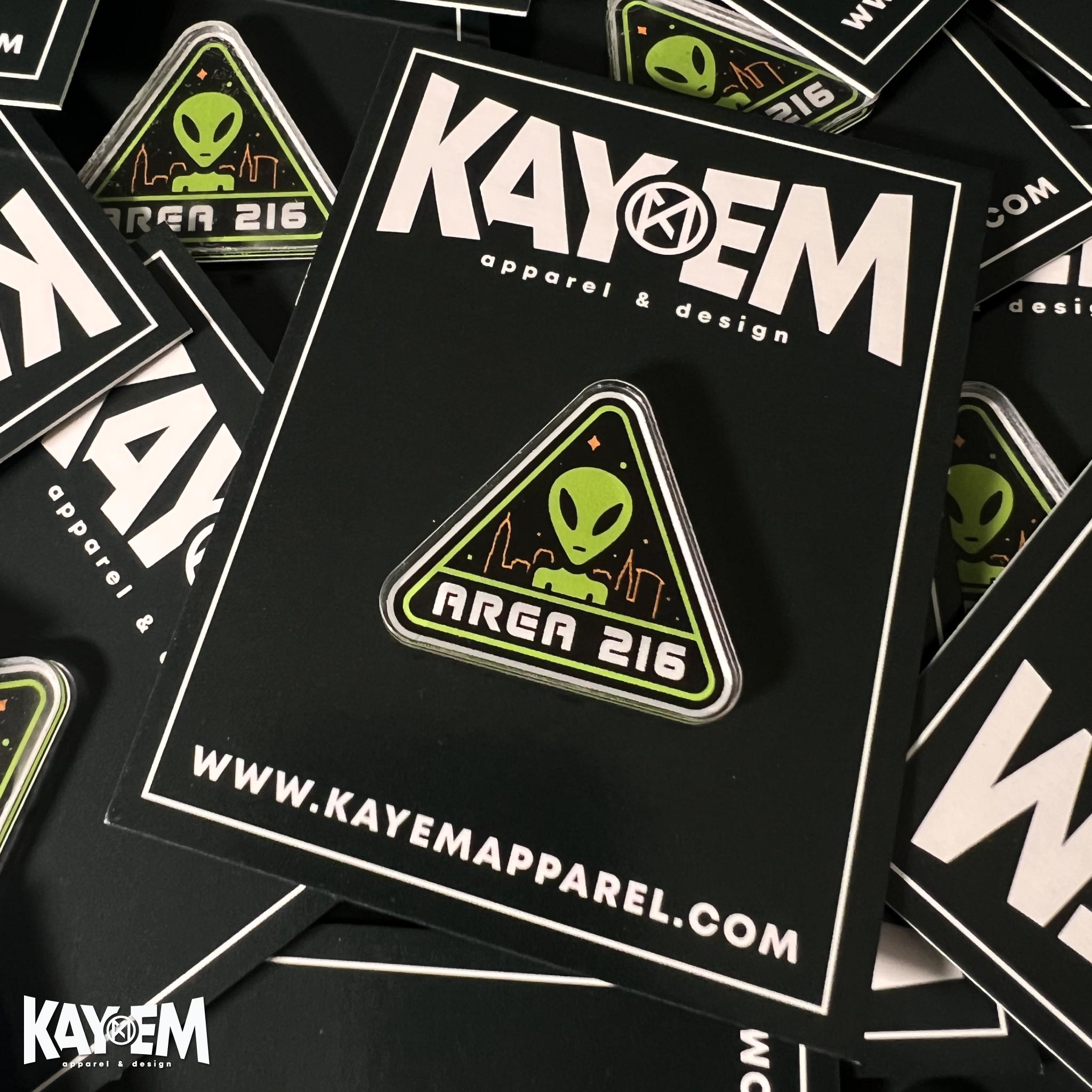 Area 216 Pin – Kay-Em Apparel