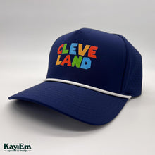 Load image into Gallery viewer, Colorful Cleveland Navy Perforated Rope Hat