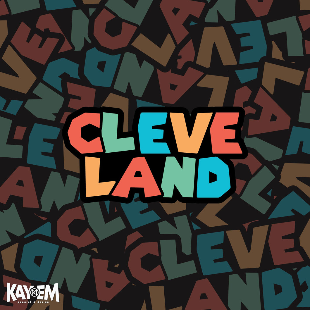 Colorful Cleveland Font Magnet