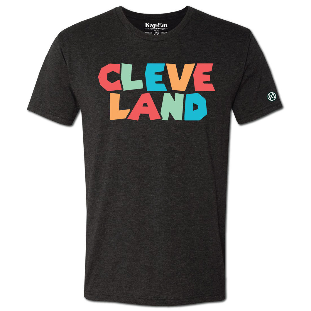 Colorful Cleveland Black Tee