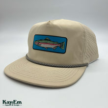 Load image into Gallery viewer, Rainbow Trout Fishing Beige Rope Hat
