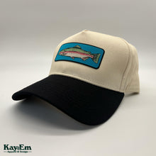 Load image into Gallery viewer, Rainbow Trout Fishing Beige Black Hat