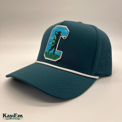 Golfing C Dark Teal Perforated Rope Hat