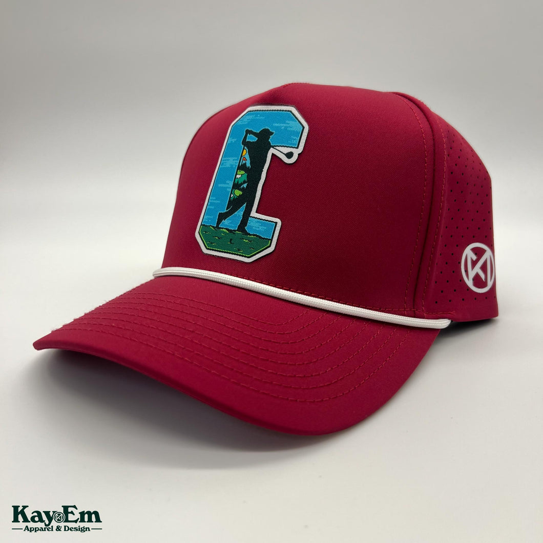 Golfing C Berry Perforated Rope Hat