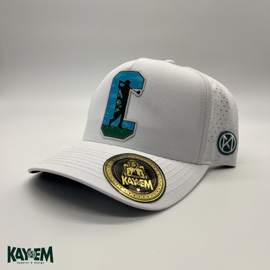 Golfing C White Perforated Hat