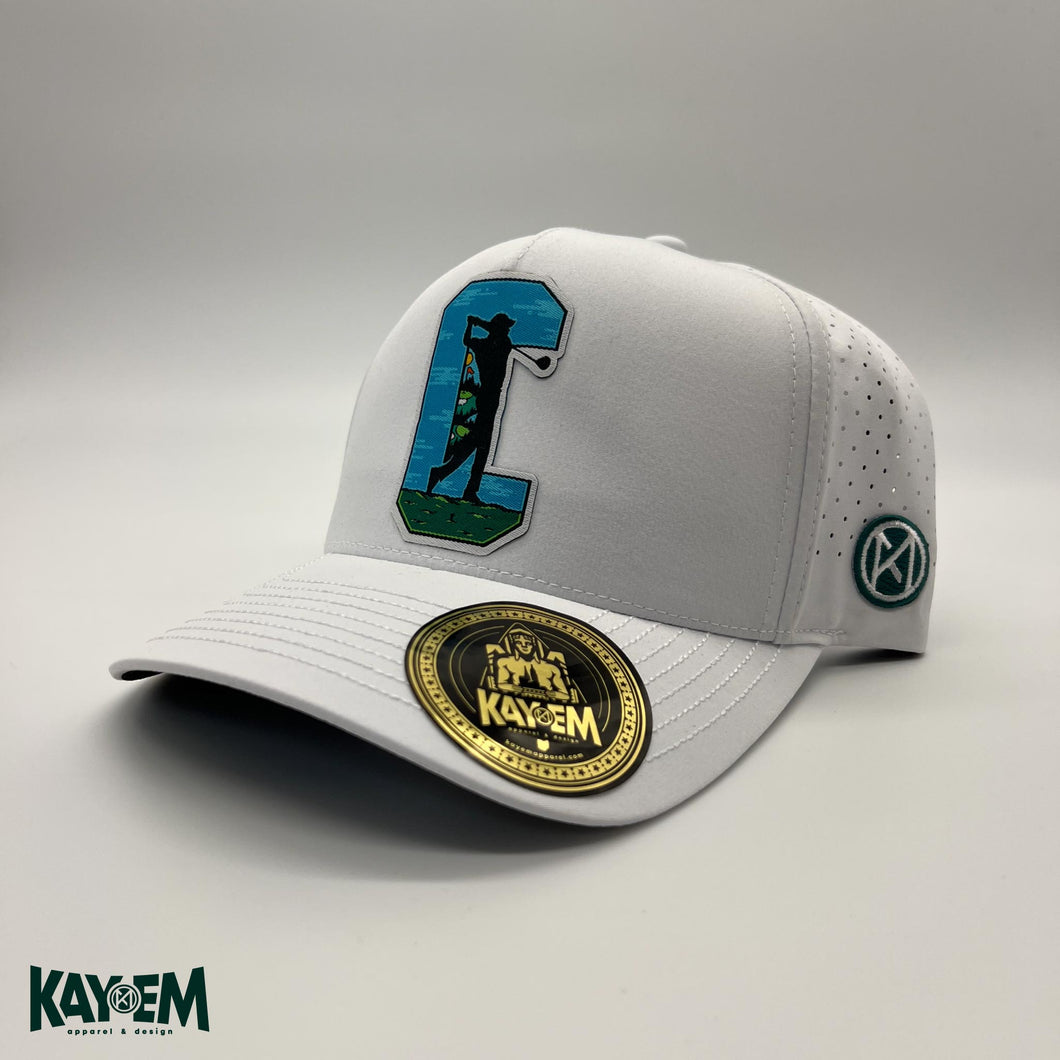 Golfing C White Perforated Hat