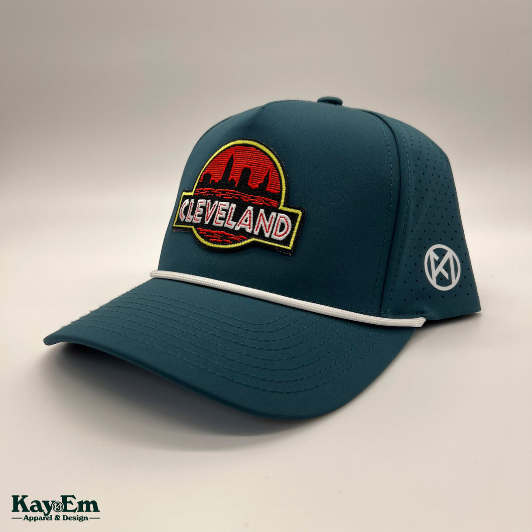 Jurassic Land Dark Teal/White Perforated Rope Hat
