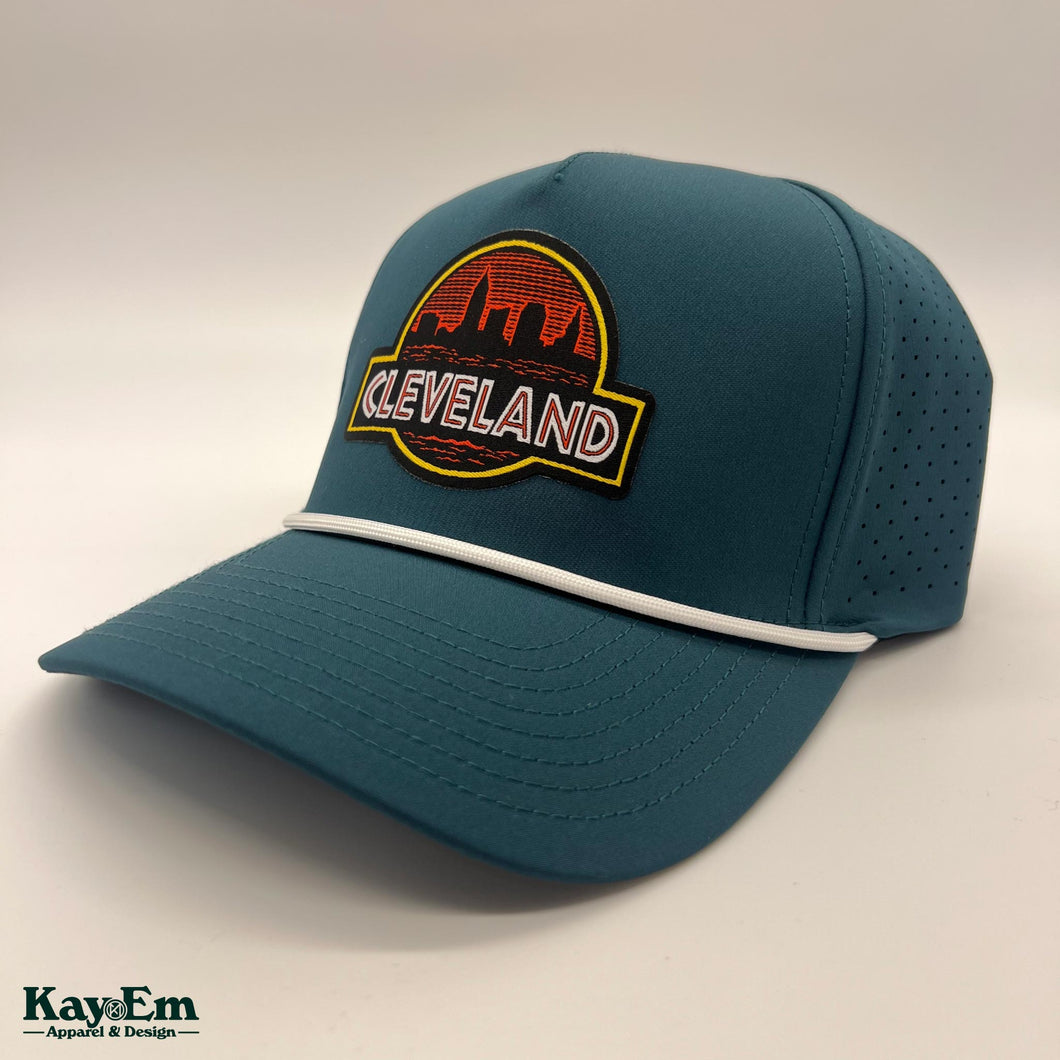 Jurassic Land Dark Teal/White Perforated Rope Hat