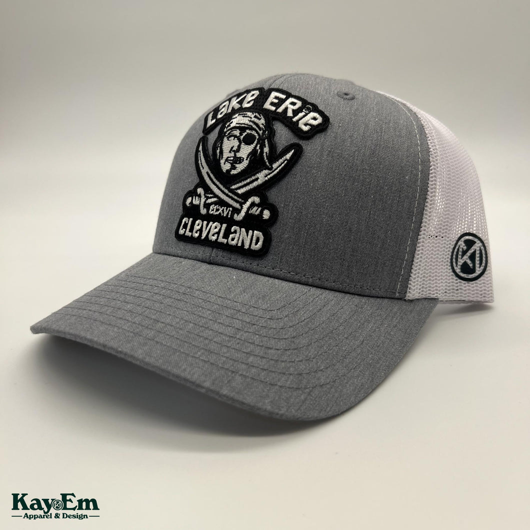 Lake Erie Pirate Grey/White Hat