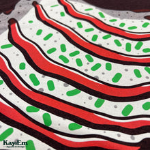 Load image into Gallery viewer, Ohio Christmas Cake Cardinal Black Shirt