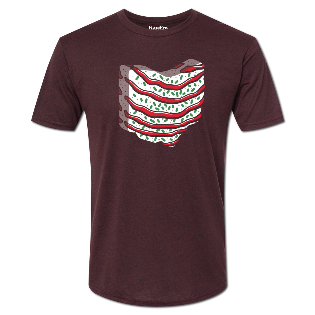 Ohio Christmas Cake Cardinal Black Shirt