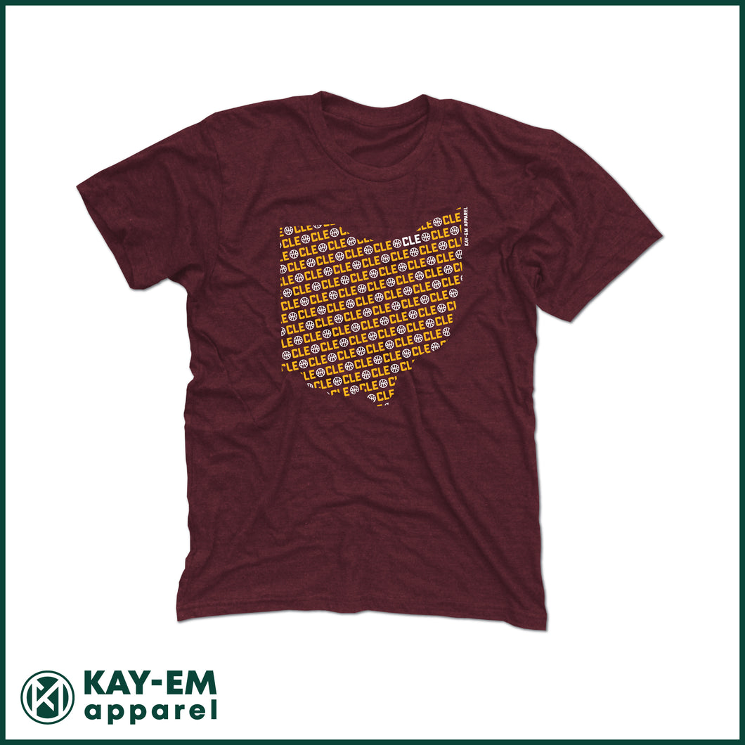 CLE State Basketball Maroon T-Shirt