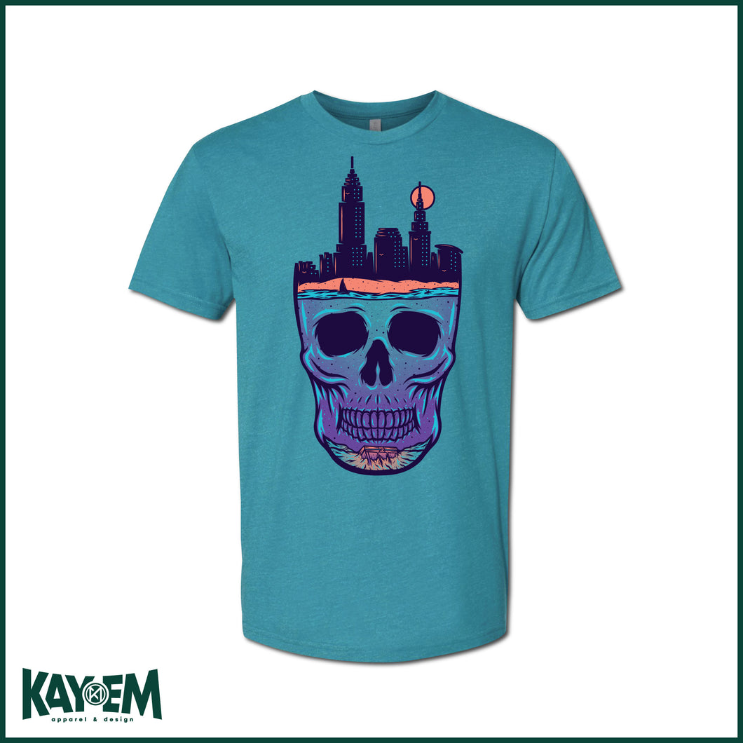 Skull CLE Teal T-Shirt